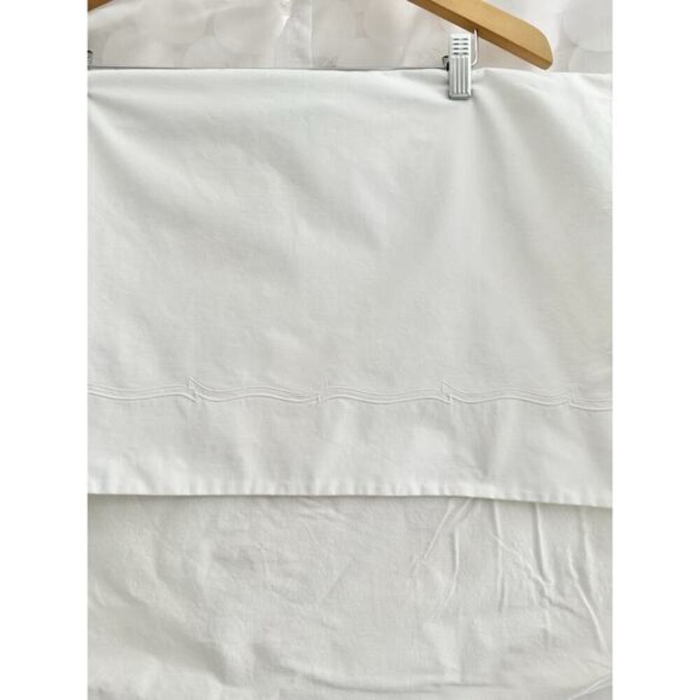 VTG 100% Cotton White Pillow Sham Standard ENVELOPE style EMBROIDERED Set Of 2